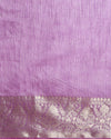 Expressive Banarasi Silk Linen Handloom Purple Saree