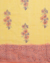 Vibrant Kota Doria Blockprinted Yellow Saree