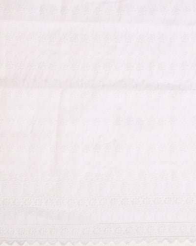 Embroidered Bold Kota Doria White Suit (Top+Bottom+Dupatta)