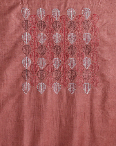 Katan Silk Embroidered Brown & Maroon Suit