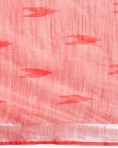 Sunny Ikkat Slub Linen Handloom Blue Saree