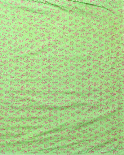 Katan Silk Stunning Blockprint Green Suit (T+B+D)
