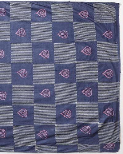 Katan Silk Decorous Blockprint Blue Suit