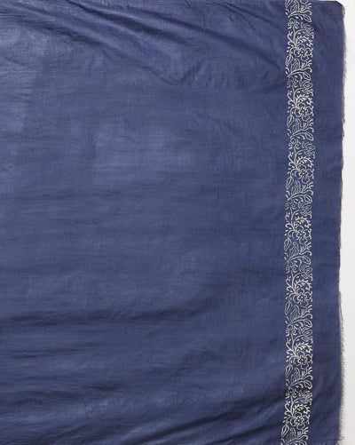 Katan Silk Decorous Blockprint Blue Suit