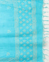 Katan Silk Striking Blockprint Blue Suit