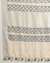 Surreal Pure Linen Hand Cutwork Design Off White Saree