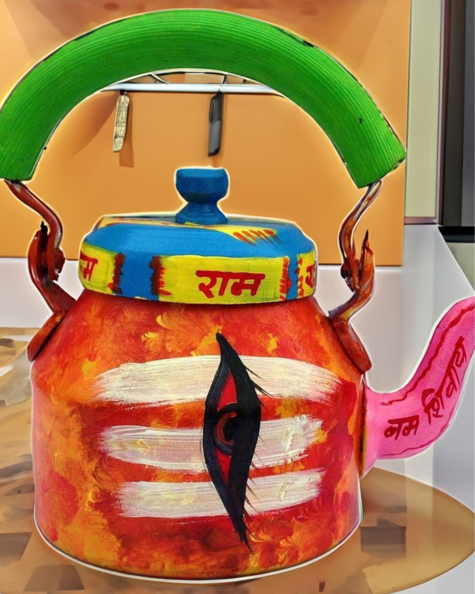 Rajasthani Handpainted Multicolor Metal Kettles Indiehaat Indiehaat rajasthani-handpainted-multicolor-metal-kettles-indiehaat-indiehaat