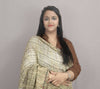 Pure Ghicha Tussar Silk Green Saree with Running Blouse SilkMark Certified-Indiehaat