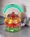 Rustic Handpainted Metal Kettle