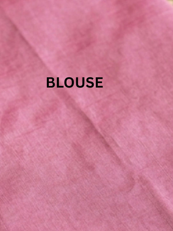 Handloom Kota Silk Beige & Rose Pink Saree