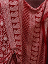 Indiehaat | Red Georgette Chikankari Saree | Lucknowi