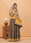 Indiehaat | Blockprinted Black & Yellow Lehanga Choli Set