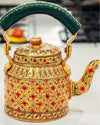 Fresh Handpainted Green Metal Kettle