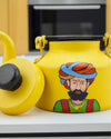 Charming Handpainted Yellow Metal Kettle