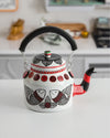 Stylish Handpainted White Metal Kettle