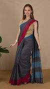 Handloom Mark Patteda Anchu Classy Black Cotton Saree