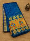 Rajdhara Handloom Paithani Silk Saree Deep Teal