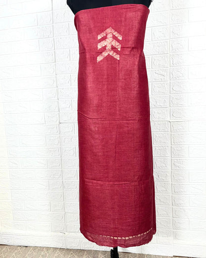 Dazzling Khadi Cotton Batik Blockprint Red Suit
