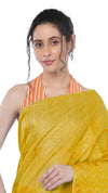 Kota Silk Yellow Saree Sequence Pallu & Zig-Zag Design