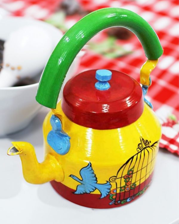 Rajasthani Handpainted Yellow Metal Kettles Indiehaat Indiehaat rajasthani-handpainted-yellow-metal-kettles-indiehaat-indiehaat