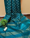 Eri Silk Rama Green Saree Handcrafted