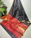 Handcrafted Kota Silk Black & Red Saree