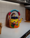 Enchanting Handpainted Metal Kettle