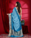 Indiehaat | Pure Silk Bandhini Bandhej Blue Saree