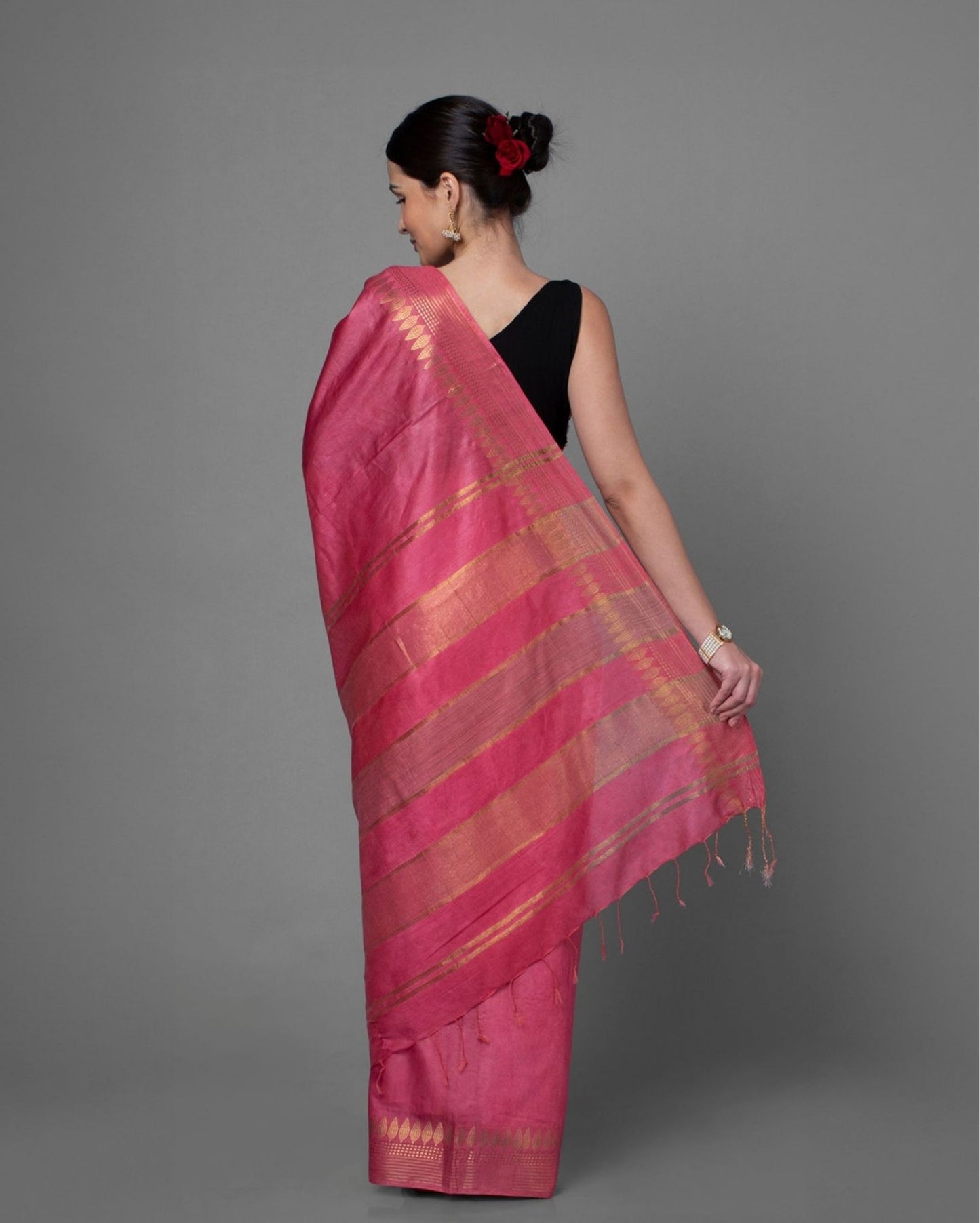 Handcrafted Precious Kota Silk Pink Jacquard Saree