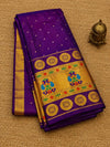 Rajdhara Handloom Paithani Silk Saree Deep Plum