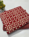 Indiehaat | Pure Cotton Red Suit Blockprinted