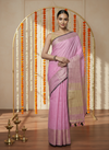Rosy Khadi Linen Saree Pink