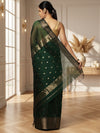 Modern Maheshwari Pure Silk Butta Body Green Saree