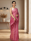 Bansbara Tussar Silk Kantha Handloom Saree Froly Pink