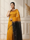 Melodic Pure Maheshwari Silk Handloom Saree Yellow & Brown