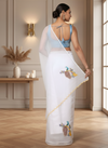 Vibrant White Pure Kota Doria Saree Embroidered