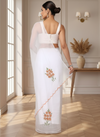 White Pure Kota Doria Saree Embroidered