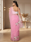 Pale Magenta Pink Pure Kota Doria Saree Embroidered