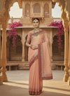 Gilded Grace Kota Cotton Gota Patti Saree Light Peach