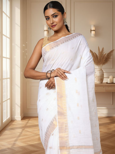 Shimmering Kota Silk Saree Golden Zari Work