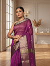 Lively Maheshwari Pure Silk Butta Body Purple Saree