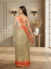 Gurkha Brown Pure Silk Kota Doria Handdyed Saree