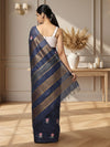 Adorable Eri Tussar Silk Embroidered Blue Saree