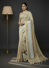 Embroidered Bansbara Tussar Silk Saree Pale Silver