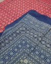 Indiehaat | Ajrakh Print Dark Blue & Red Reversible Bedspread