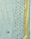 Embroidered Pure Tissue Linen Handdyed Saree Blue