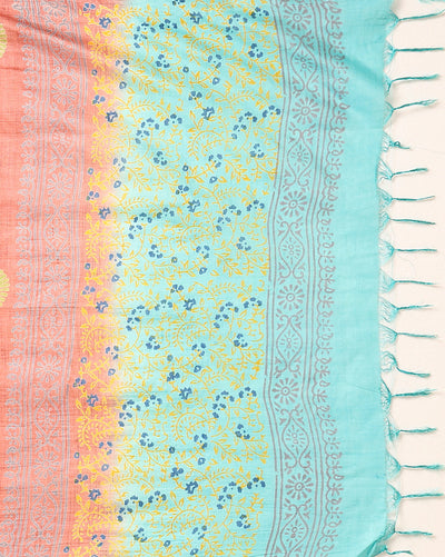 Katan Silk Melodic Blockprint Green Suit