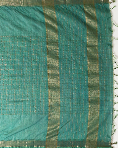 Handcrafted Kota Silk Green Plain Saree