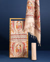 Pastoral Katan Silk Madhubani Beige Suit
