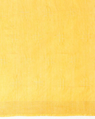 KatanHarvest Golden Yellow Silk Saree Weaving Design with Blouse-Indiehaat